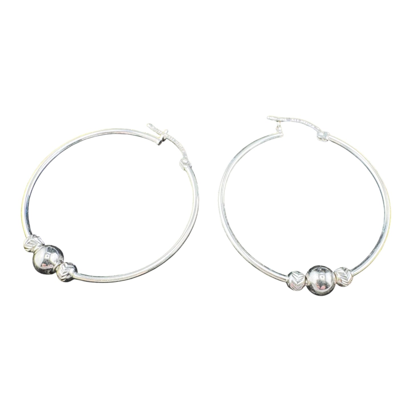 Hoops w/diamante & smooth beads