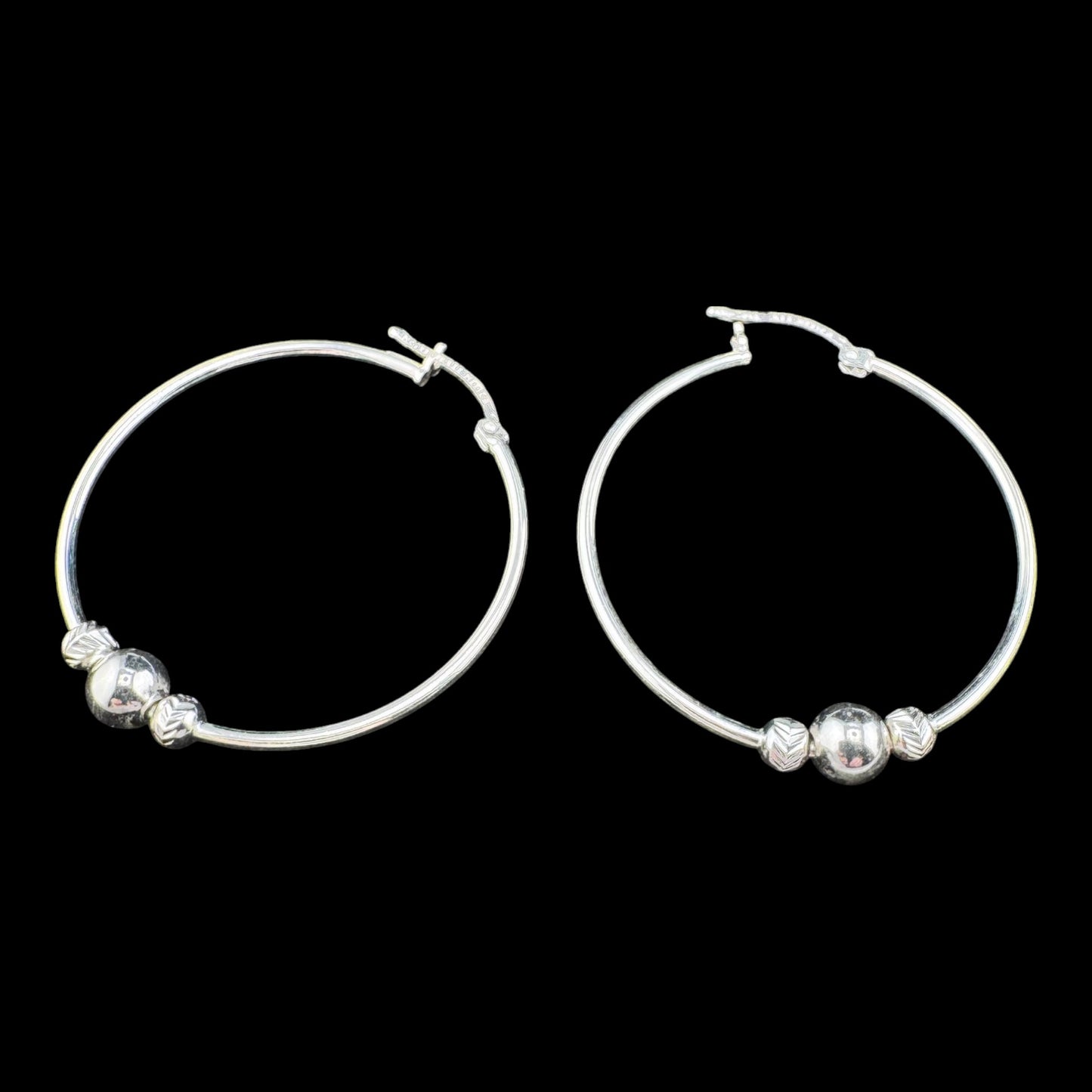 Hoops w/diamante & smooth beads