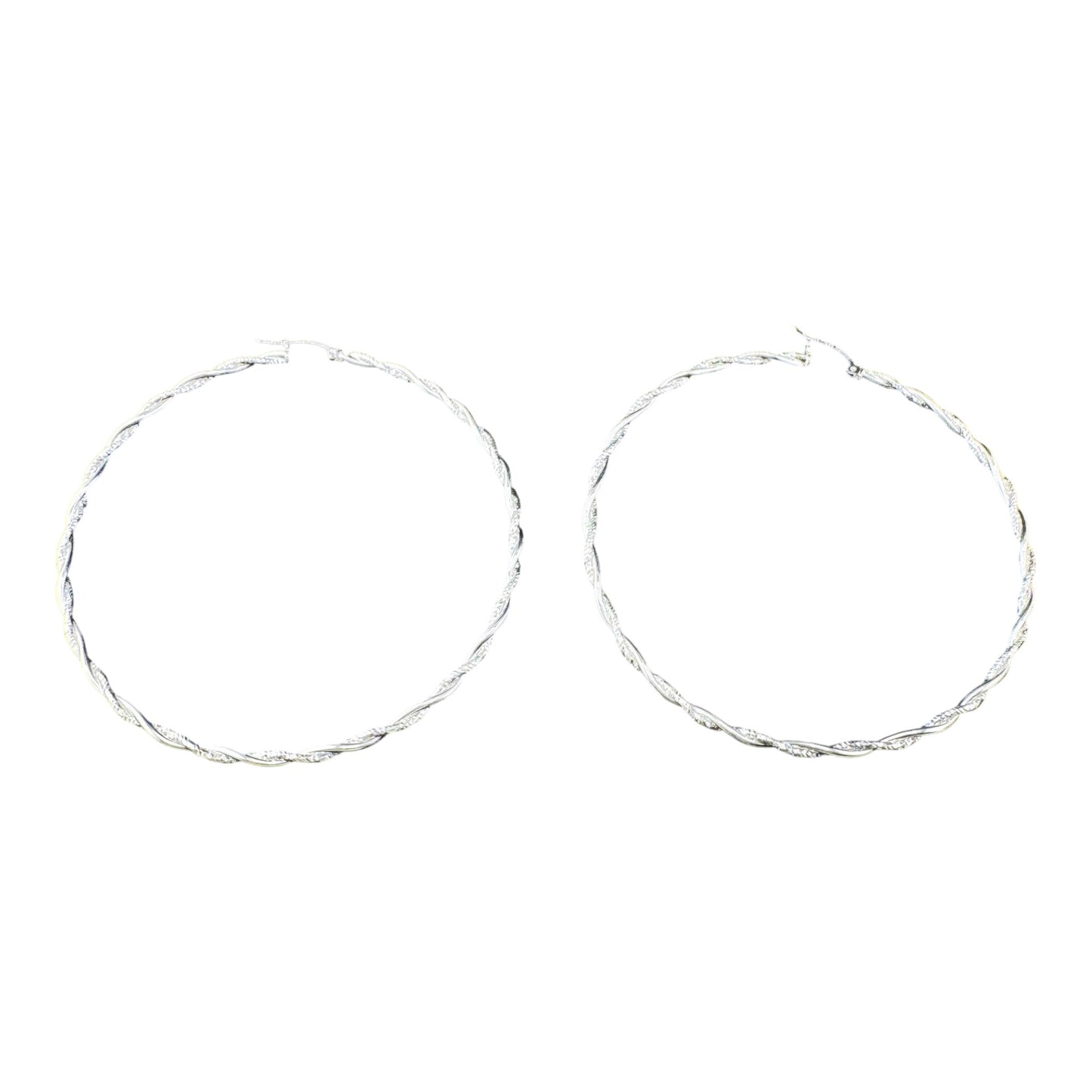 Twisted & diamante wire hoops 77.8mm