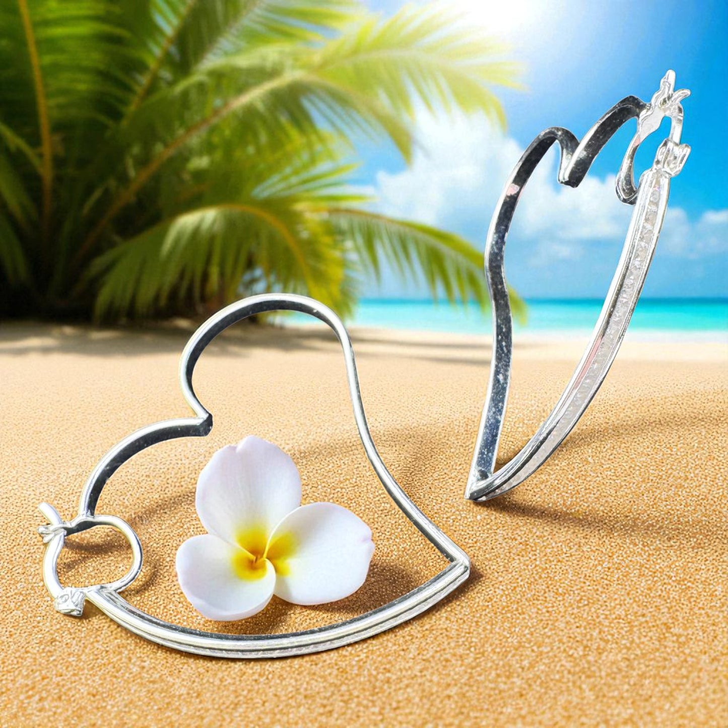 Heart shaped hoops 50mm