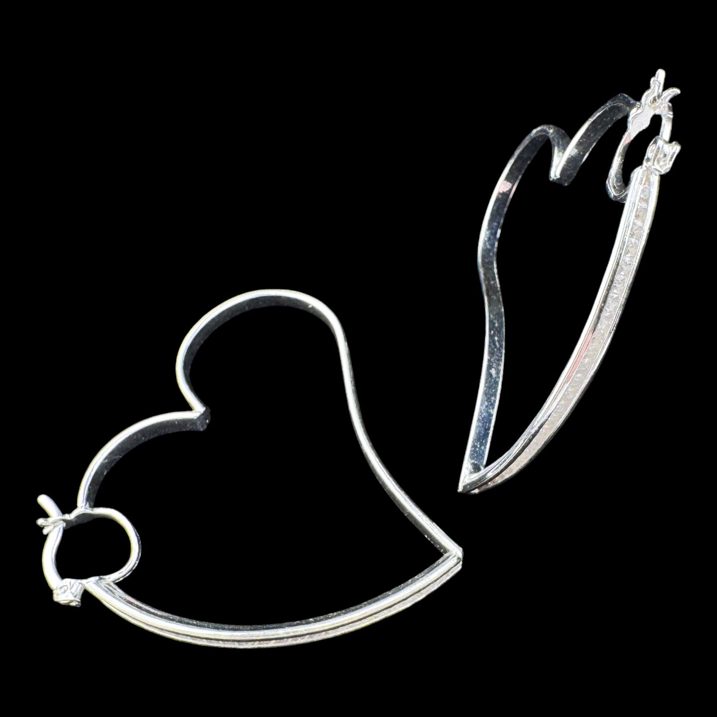 Heart shaped hoops 50mm