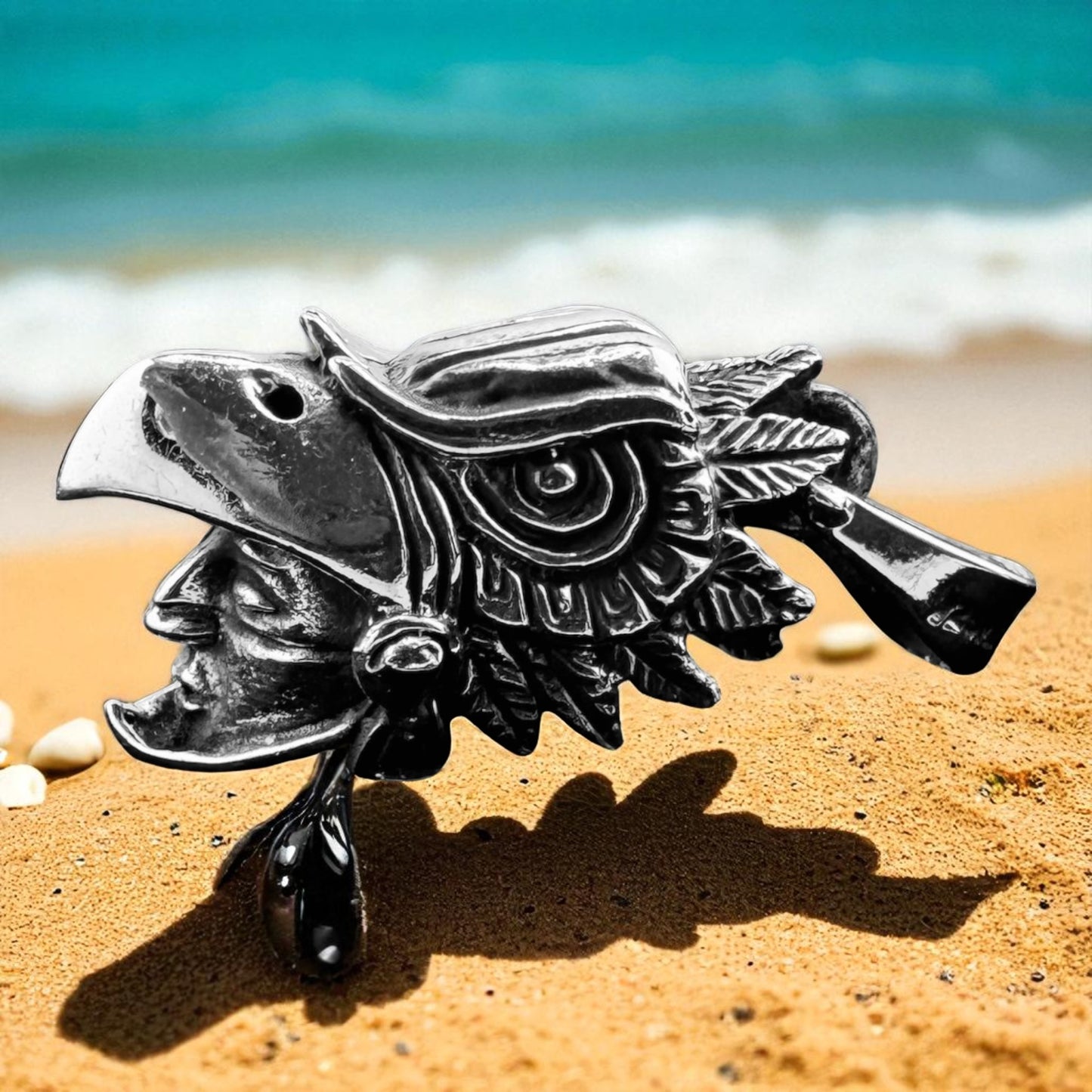 925 Silver Aztec Warrior Pendant