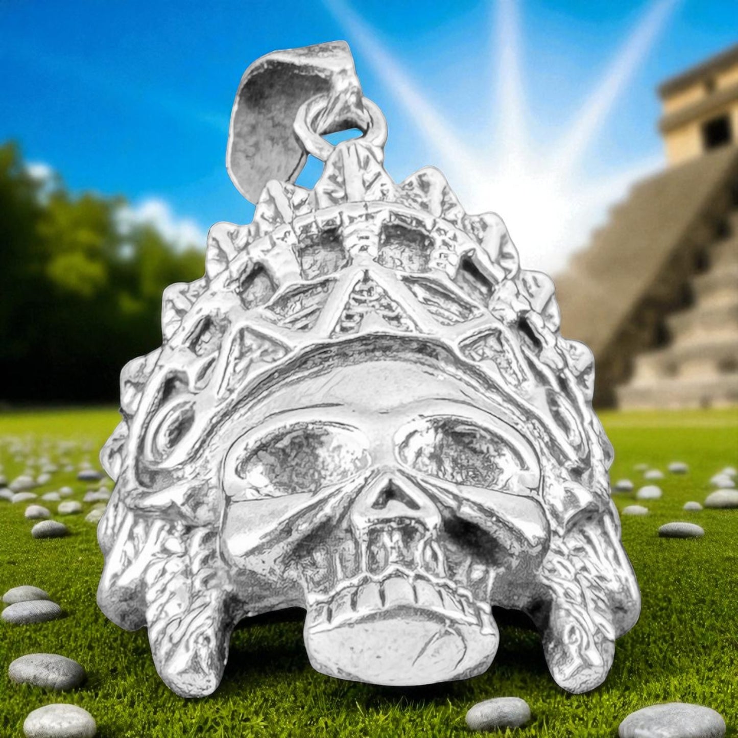 925 Silver Warrior Skull Pendant