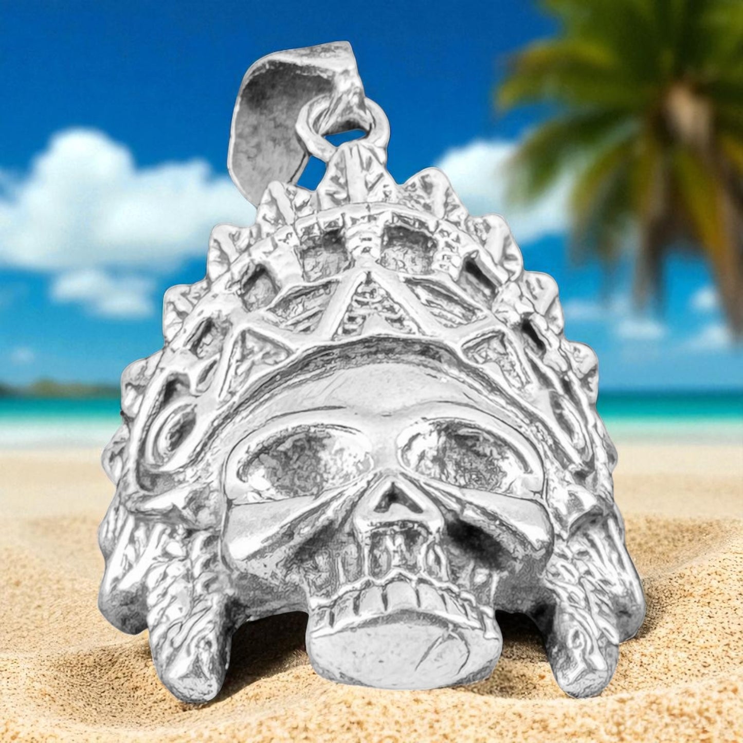 925 Silver Warrior Skull Pendant