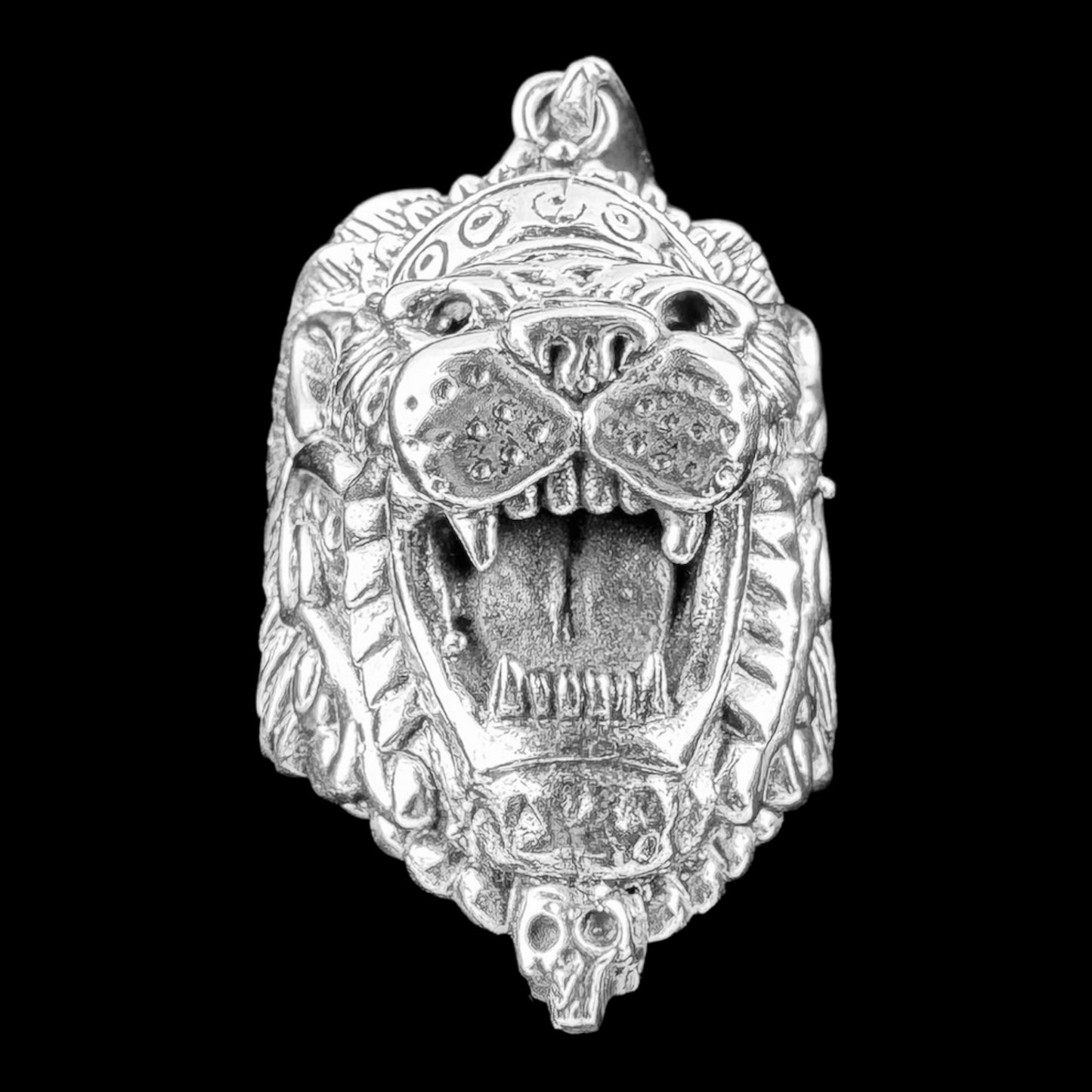 925 Silver Jaguar God Headdress Pendant