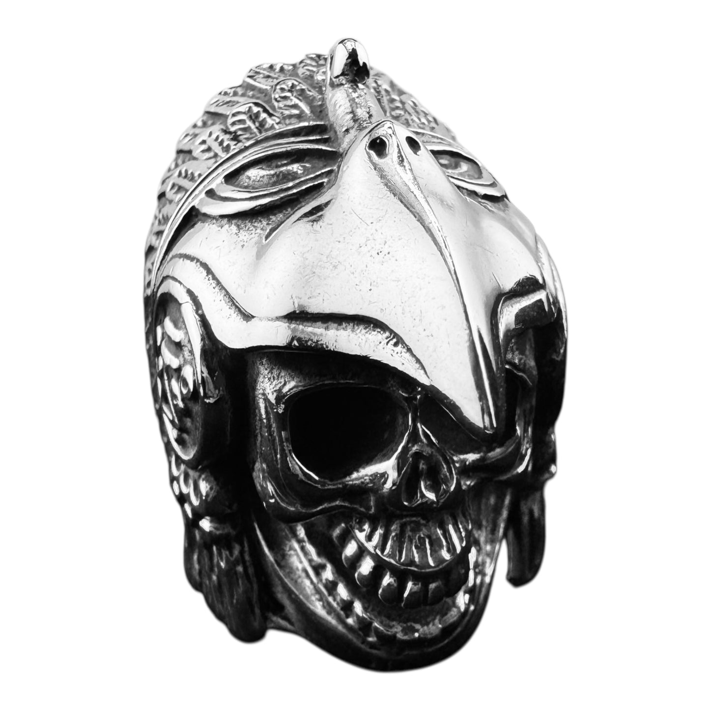 Size 12 Aztec Eagle Warrior 925 Silver Ring
