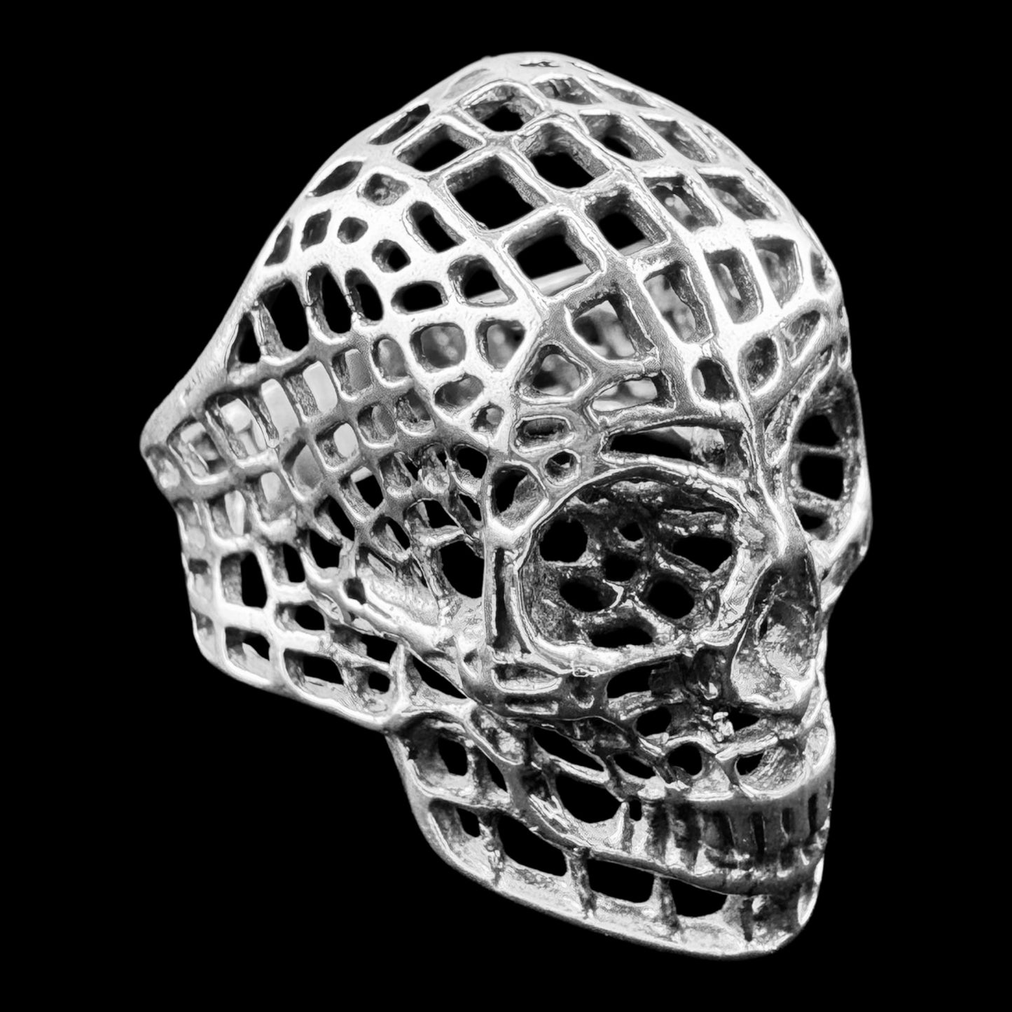 Size 13 Skull 925 Silver Ring