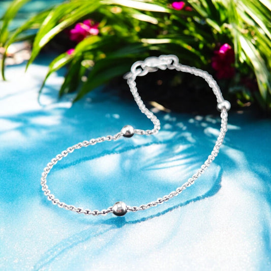 925 Sterling Silver Bracelet Chain ANKLE VIVIANA