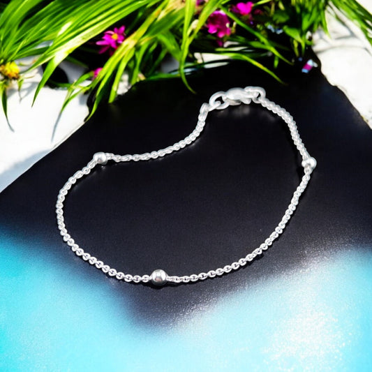 925 Sterling Silver Bracelet Chain ANKLE VIVIANA