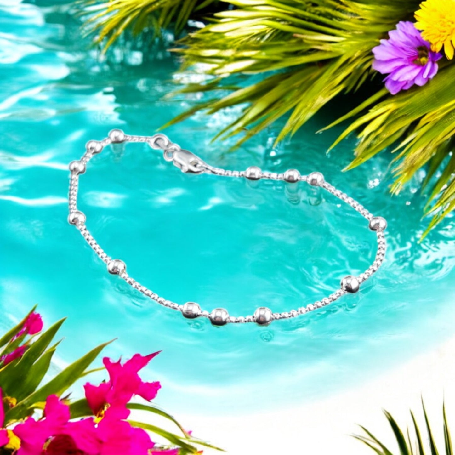 925 Sterling Silver Bracelet Chain BOLITA 120 DIAMANTADA VIVIANA 300 3X2