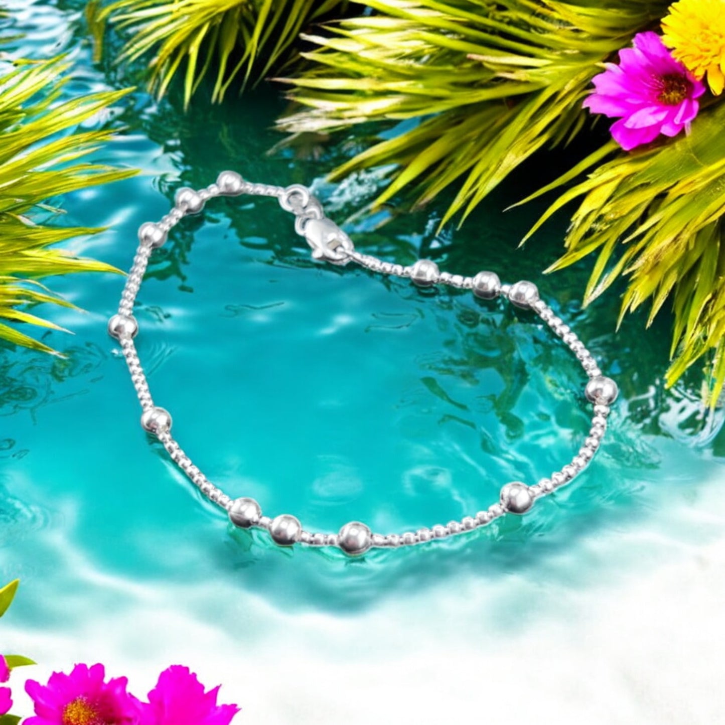 925 Sterling Silver Bracelet Chain BOLITA 120 DIAMANTADA VIVIANA 300 3X2