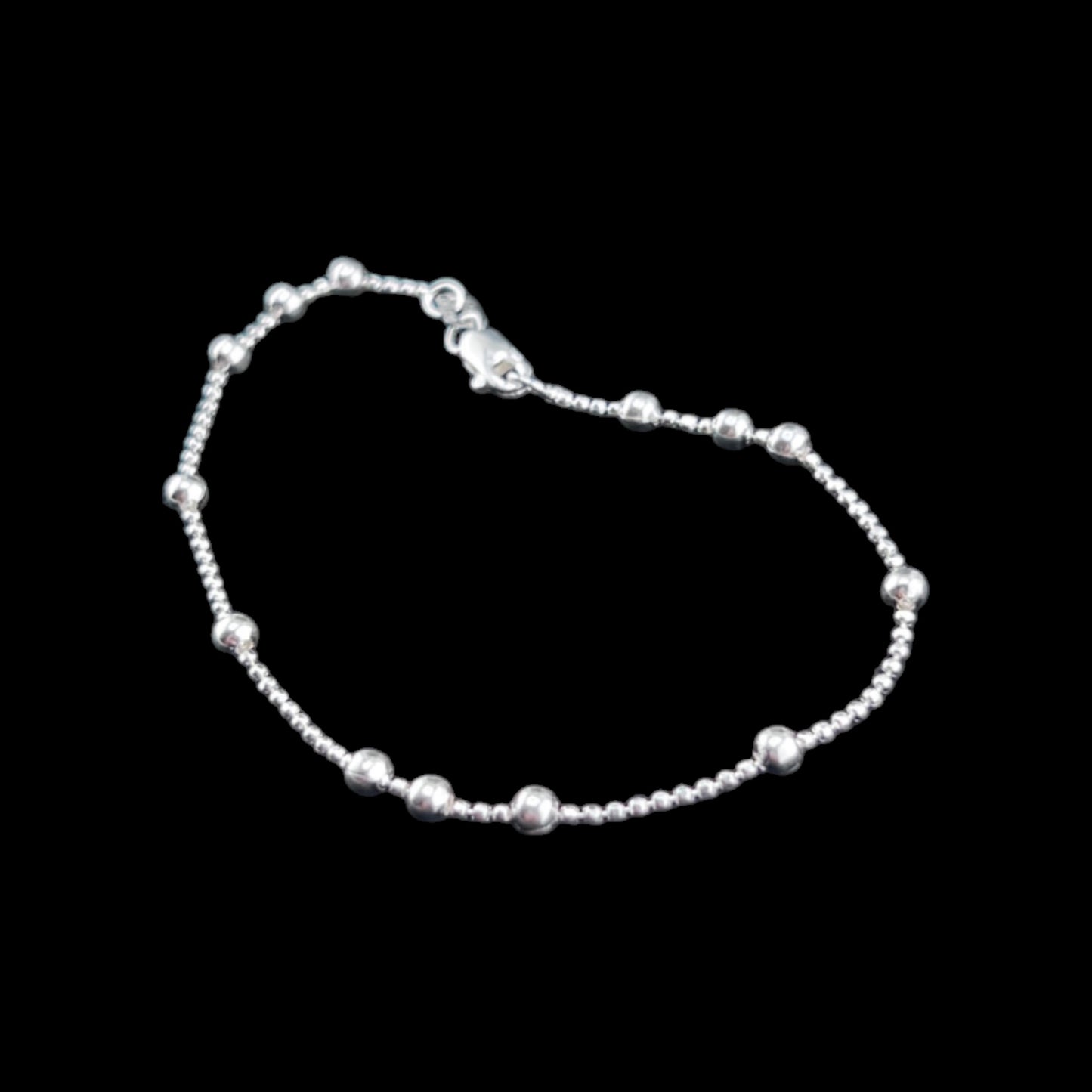 925 Sterling Silver Bracelet Chain BOLITA 120 DIAMANTADA VIVIANA 300 3X2