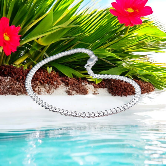 925 Sterling Silver Bracelet Chain CUBANA 085