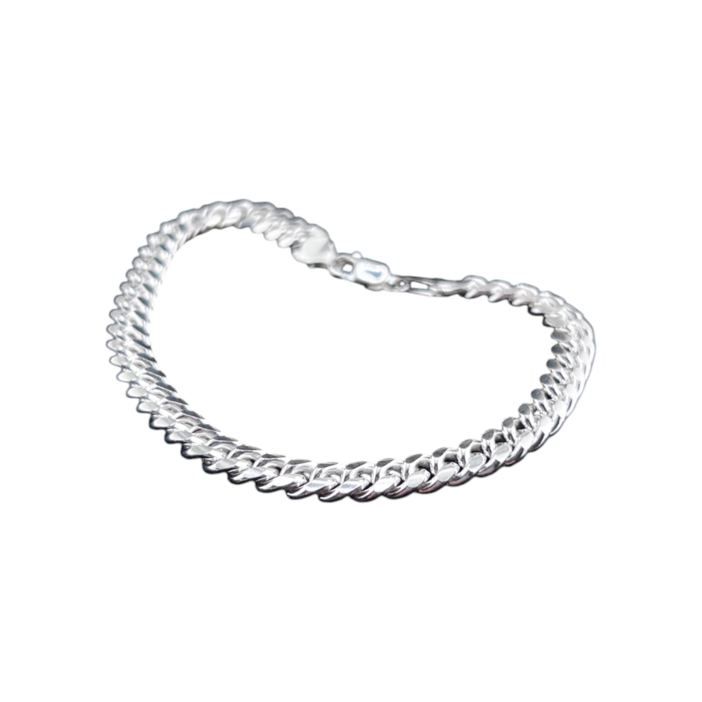 925 Sterling Silver Bracelet Chain CUBANA 180