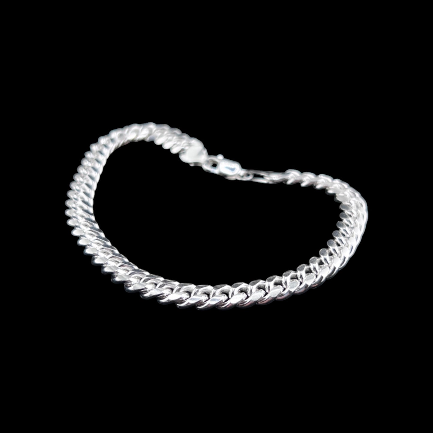 925 Sterling Silver Bracelet Chain CUBANA 180