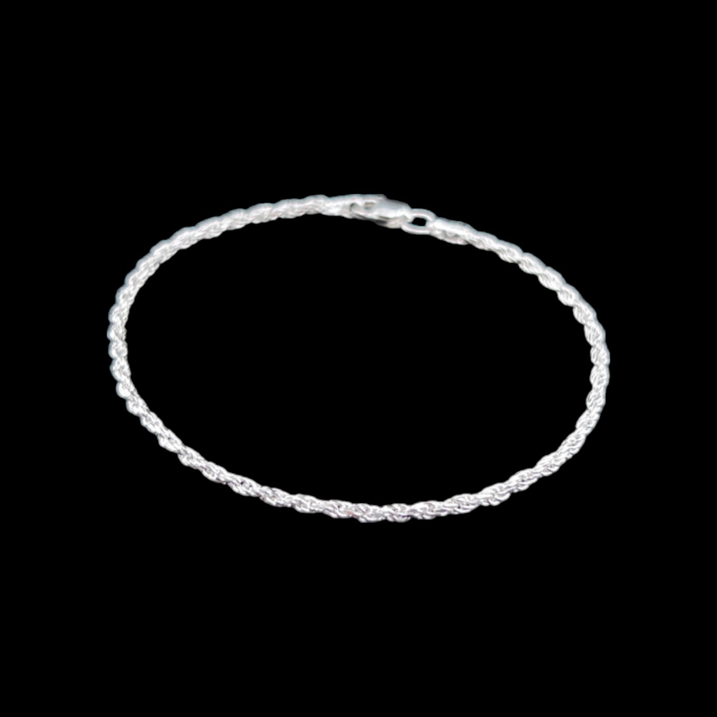925 Sterling Silver Bracelet Chain CUERDA 040 DIAMANTADA