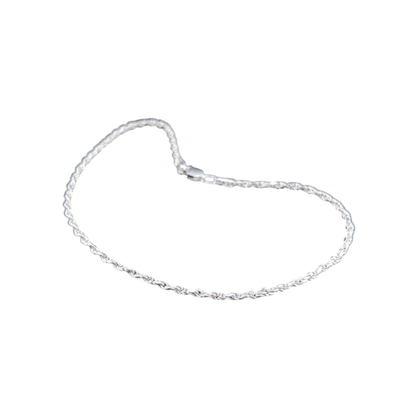925 Sterling Silver Bracelet Chain CUERDA 040 DIAMANTADA