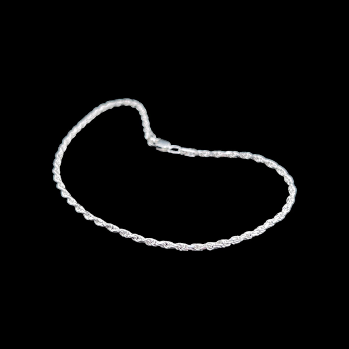 925 Sterling Silver Bracelet Chain CUERDA 040 DIAMANTADA