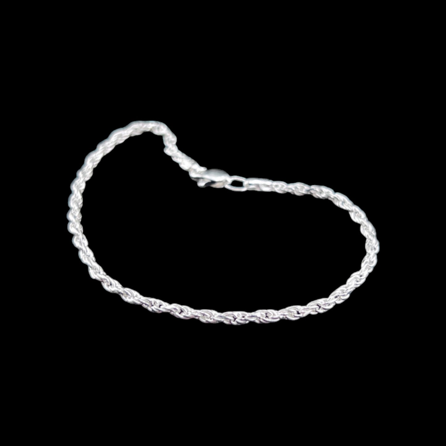 925 Sterling Silver Bracelet Chain CUERDA 050 DIAMANTADA