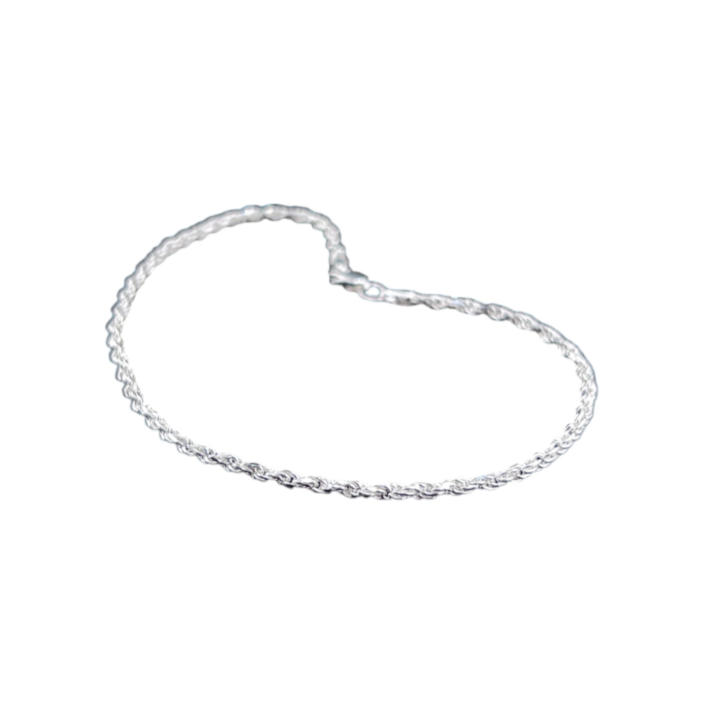 925 Sterling Silver Bracelet Chain CUERDA 050 DIAMANTADA