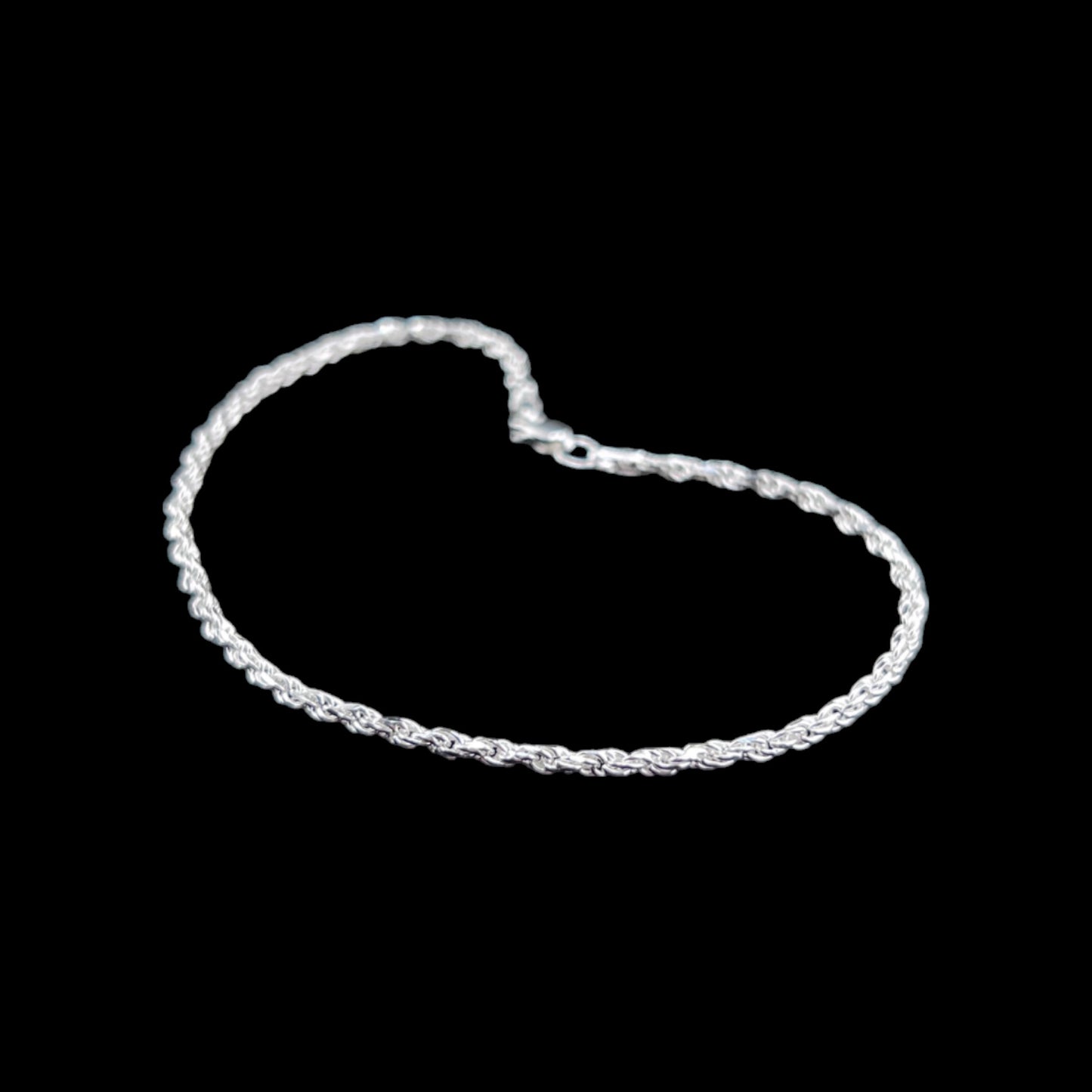 925 Sterling Silver Bracelet Chain CUERDA 050 DIAMANTADA