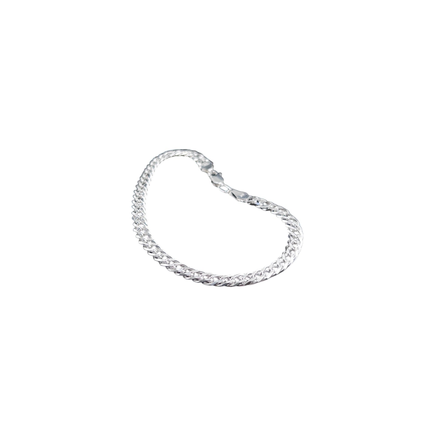 925 Sterling Silver Bracelet Chain DOBLE ROMBO 100 ZEGRINADO