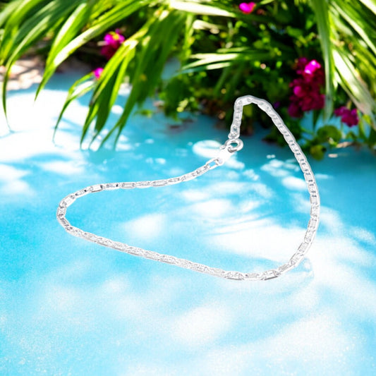 925 Sterling Silver Bracelet Chain ESPEJO 050 1X1 ASTERISCO SATINADA