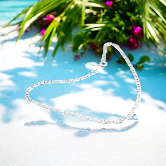 925 Sterling Silver Bracelet Chain ESPEJO 050 1X1 ASTERISCO SATINADA