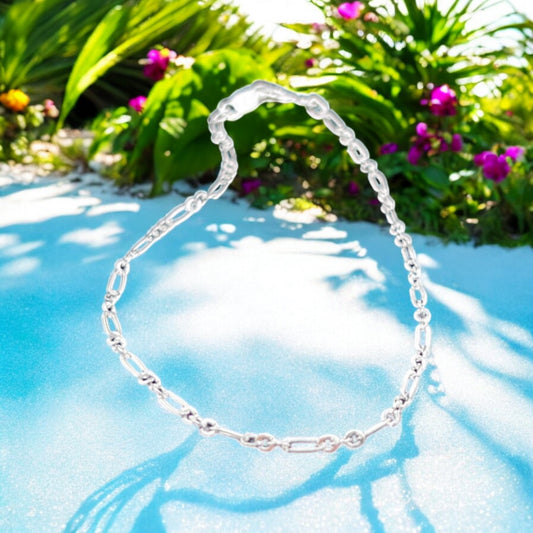 925 Sterling Silver Bracelet Chain FIGARO 040 3X1 TORCIDA