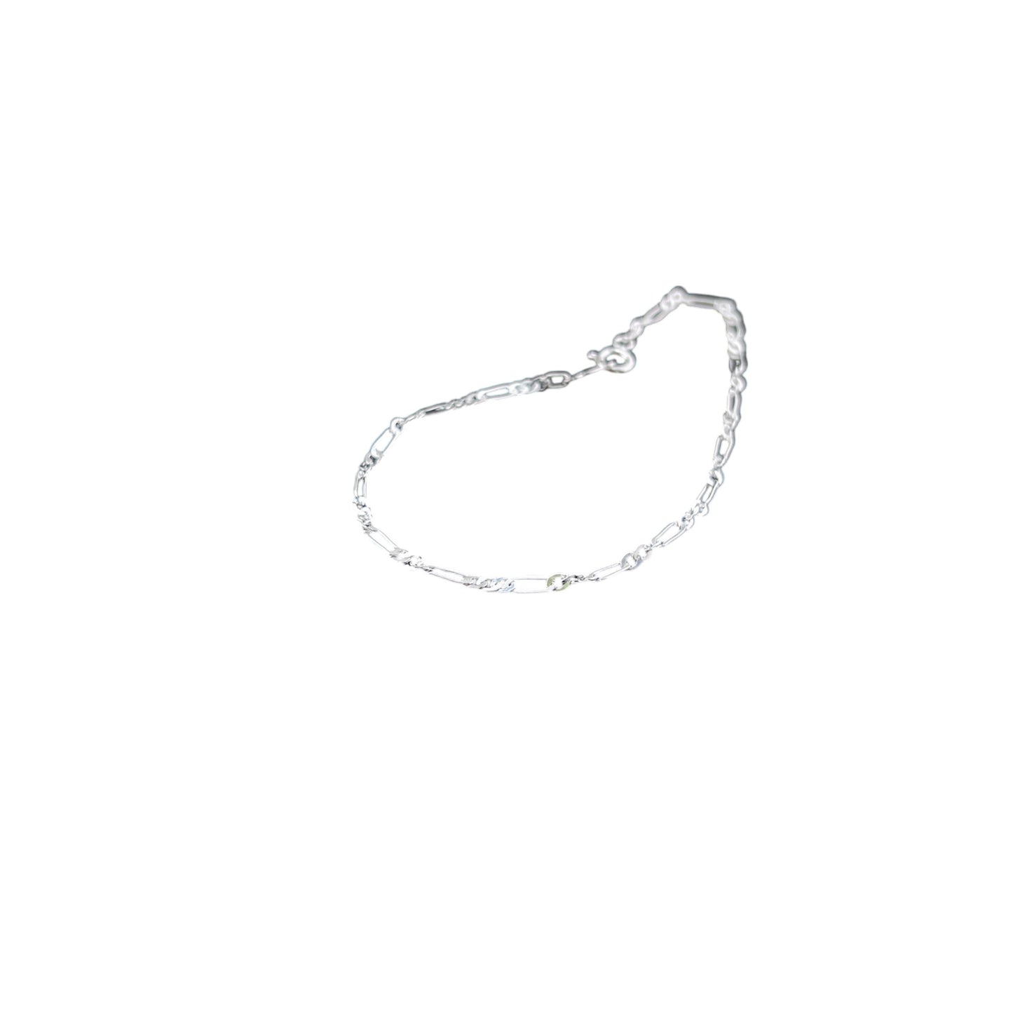 925 Sterling Silver Bracelet Chain FIGARO 050 3X1 TORCIDO