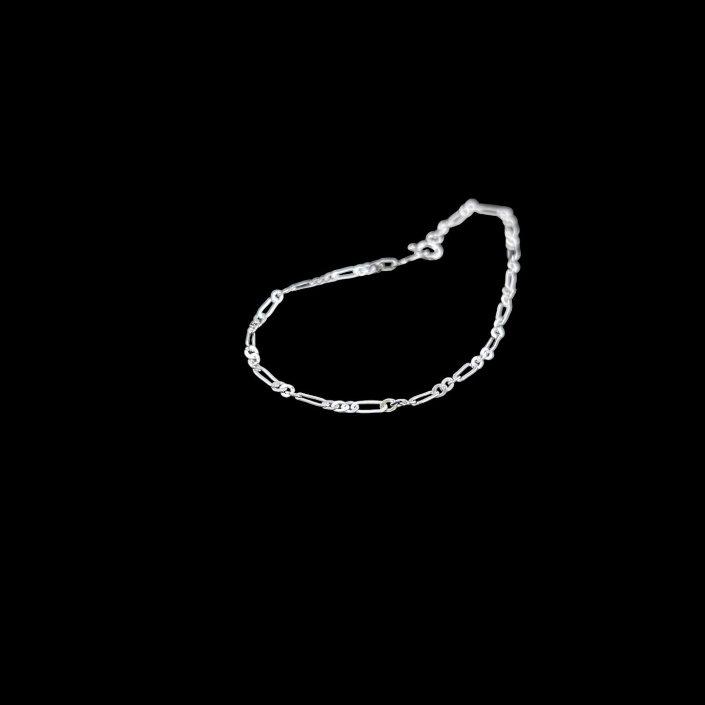 925 Sterling Silver Bracelet Chain FIGARO 050 3X1 TORCIDO