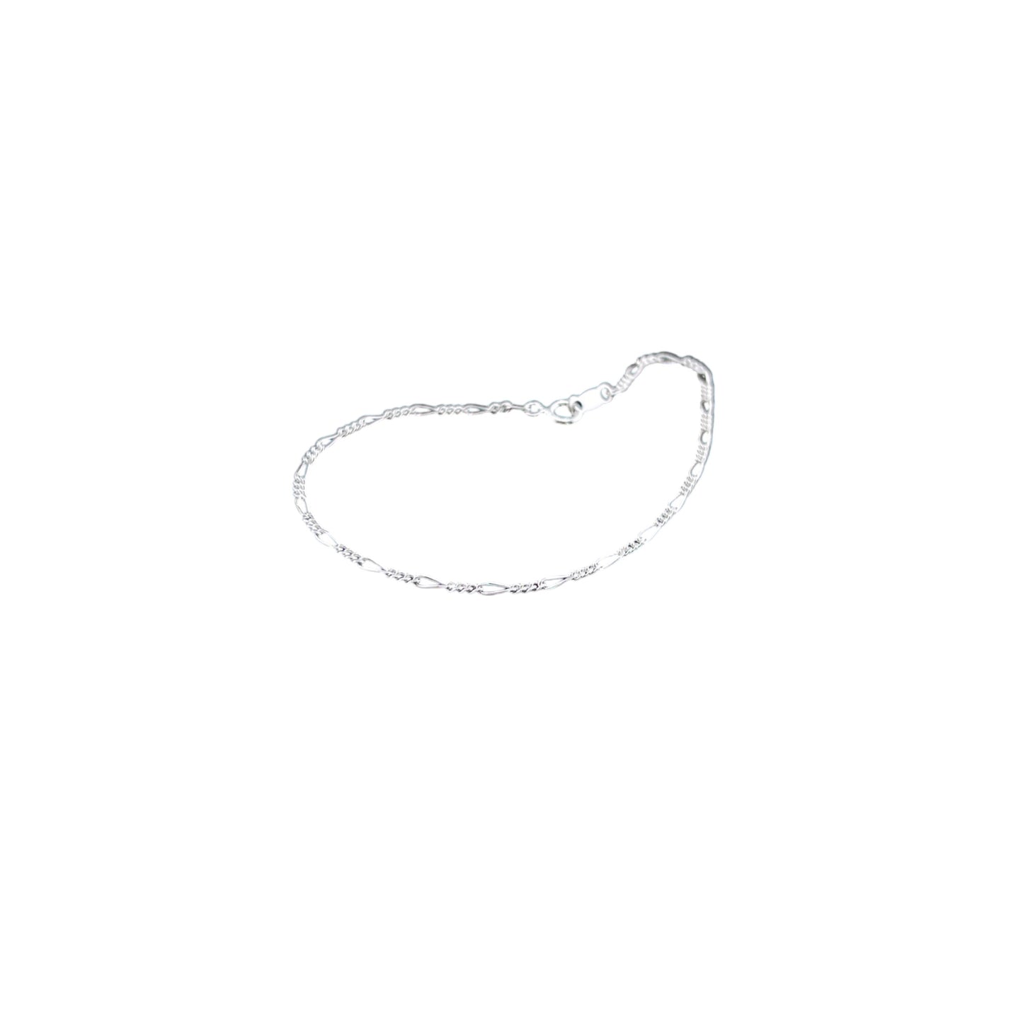 925 Sterling Silver Bracelet Chain FIGARO 050 3X1 FORJADA