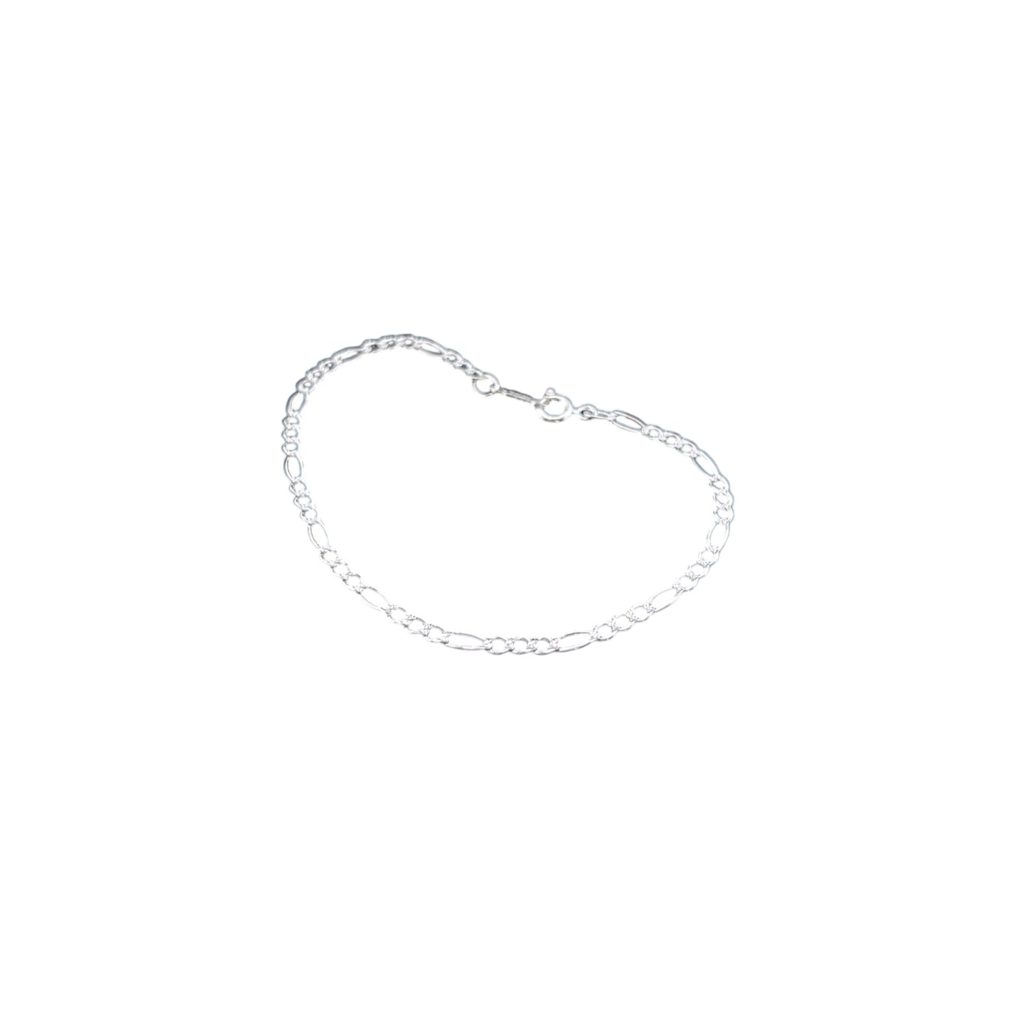 925 Sterling Silver Bracelet Chain FIGARO 060 3X1 ZEGRINADO