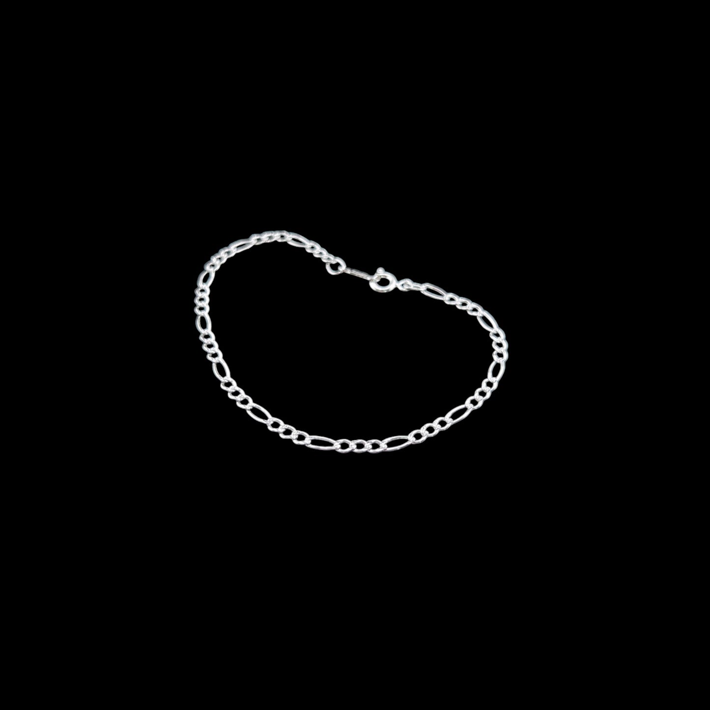 925 Sterling Silver Bracelet Chain FIGARO 060 3X1 ZEGRINADO