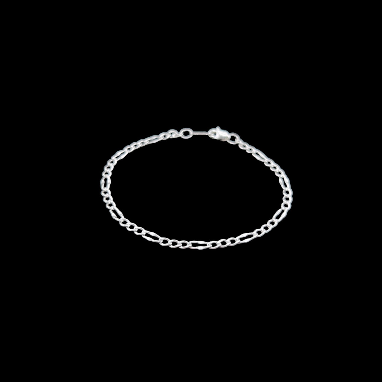 925 Sterling Silver Bracelet Chain FIGARO 070 3X1 FORJADO