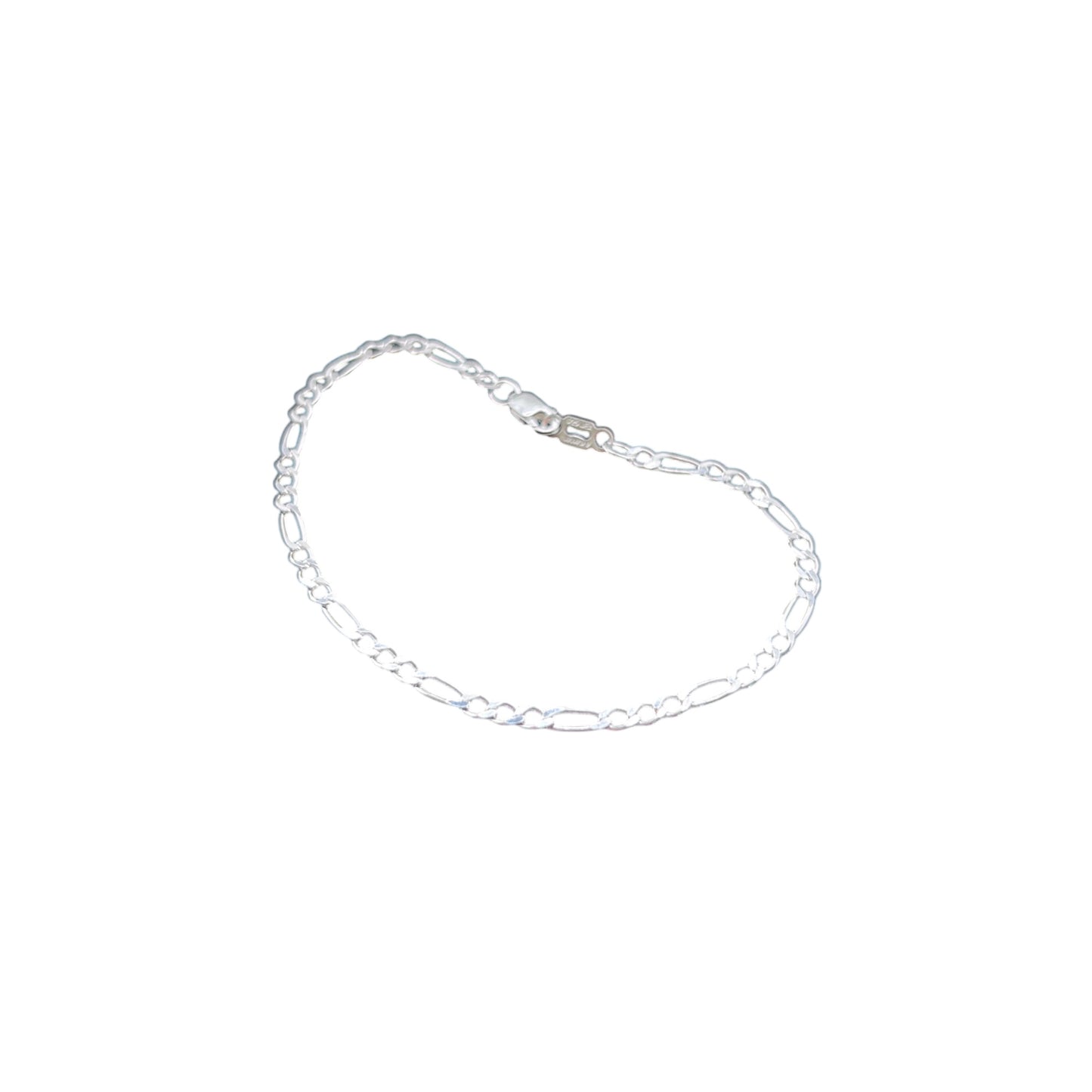 925 Sterling Silver Bracelet Chain FIGARO 070 3X1 ZEGRINADO