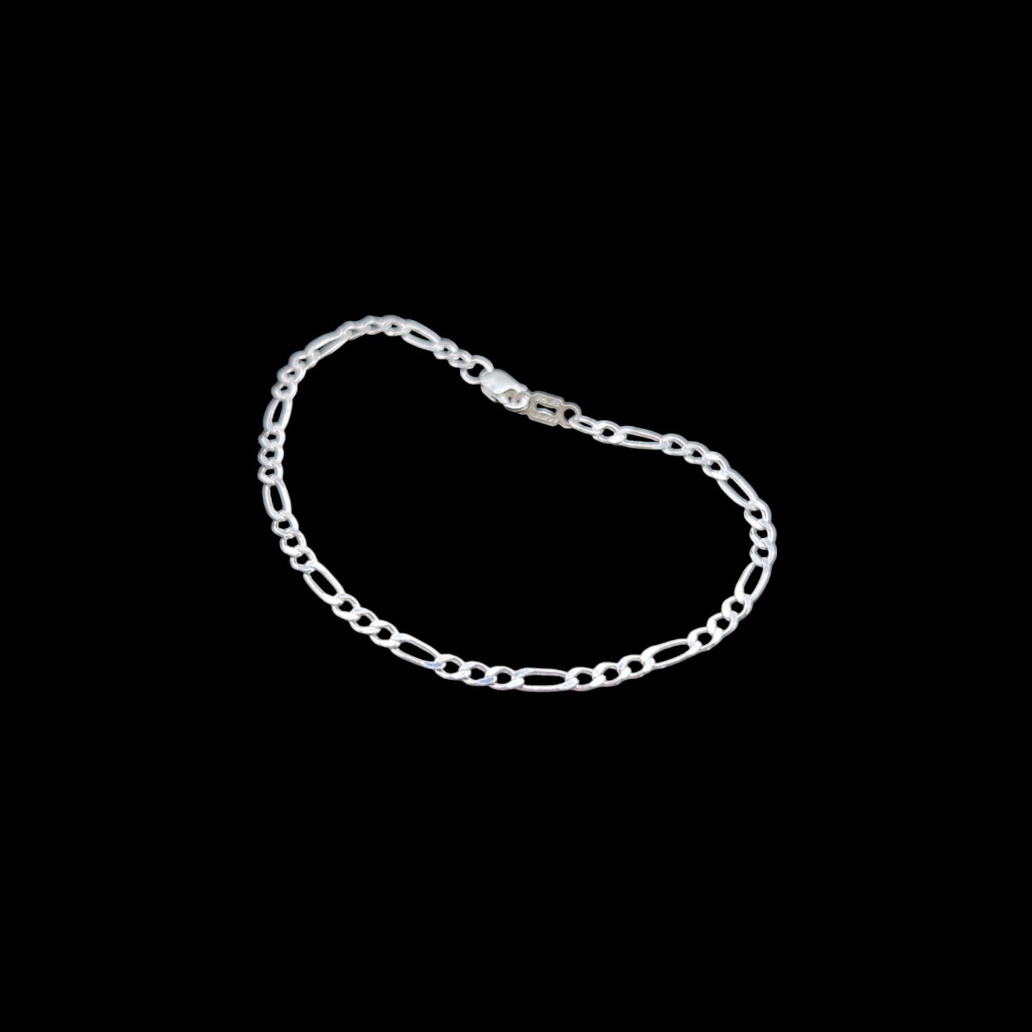 925 Sterling Silver Bracelet Chain FIGARO 070 3X1 ZEGRINADO