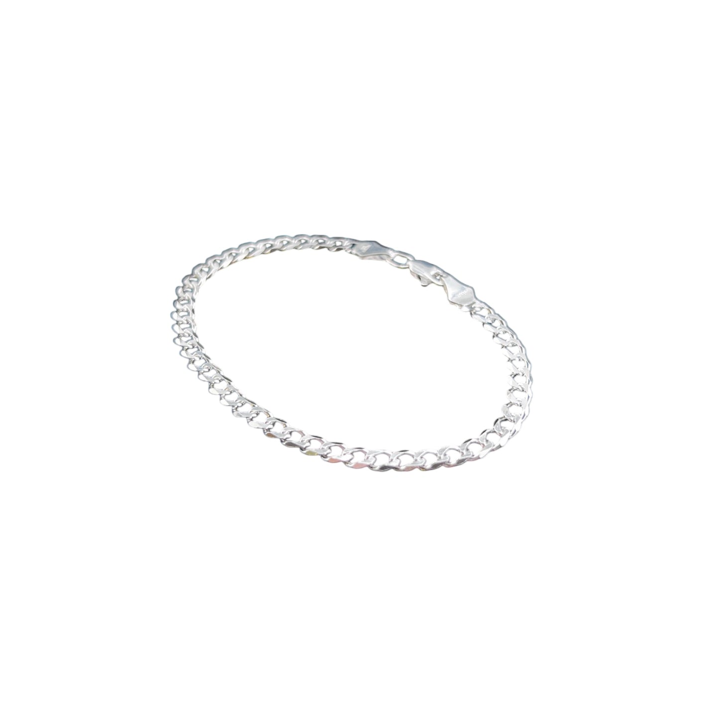 925 Sterling Silver Bracelet Chain FIGARO 120 1X0 LIGERA ZEGRINADA