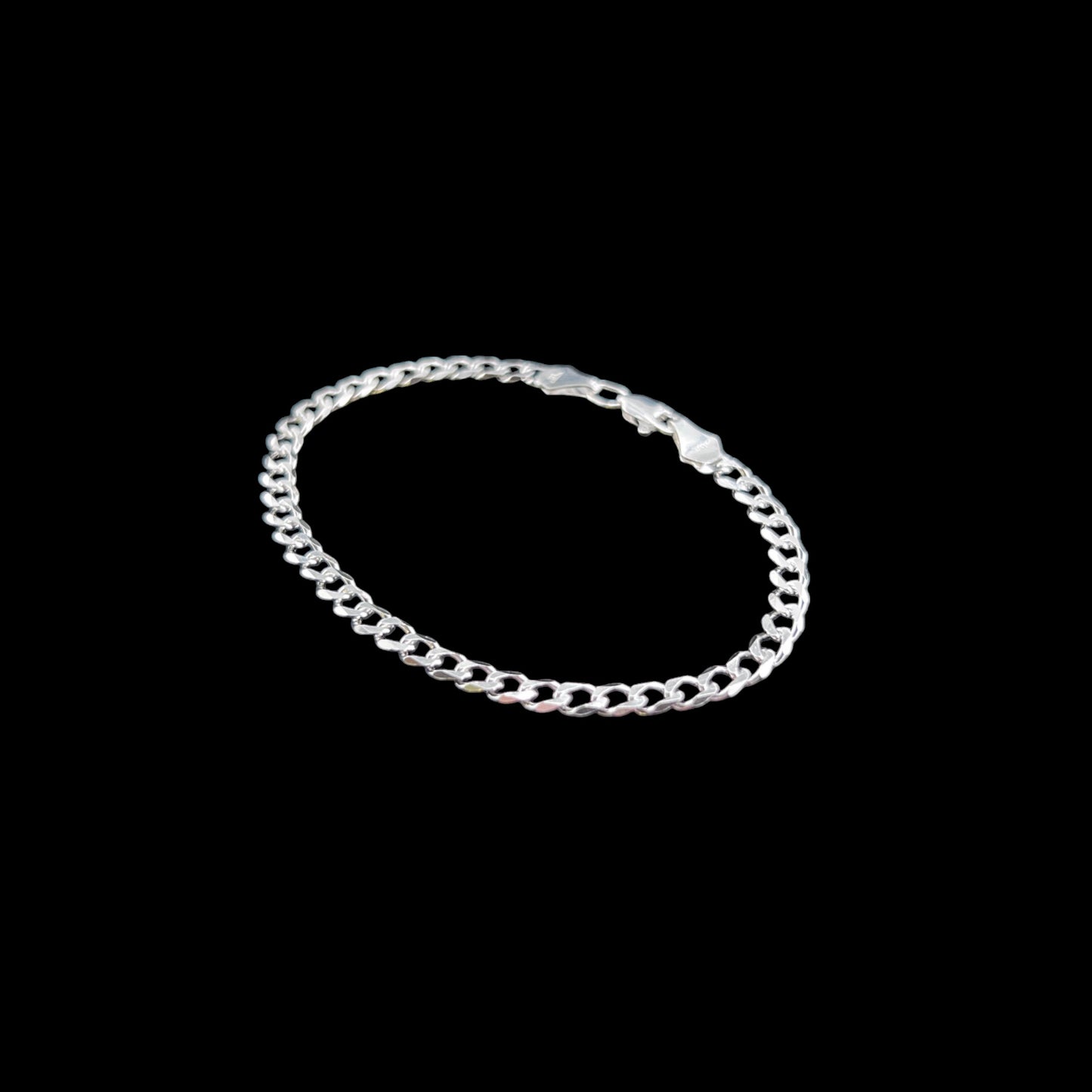 925 Sterling Silver Bracelet Chain FIGARO 120 1X0 LIGERA ZEGRINADA