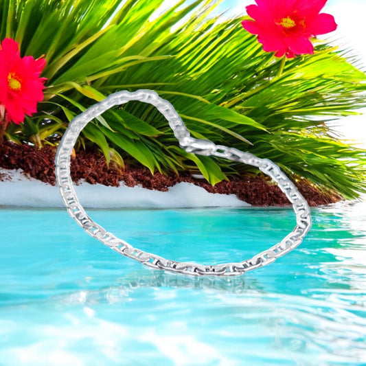 925 Sterling Silver Bracelet Chain GUCCI ANCLA 070 MARTILLADA ZEG