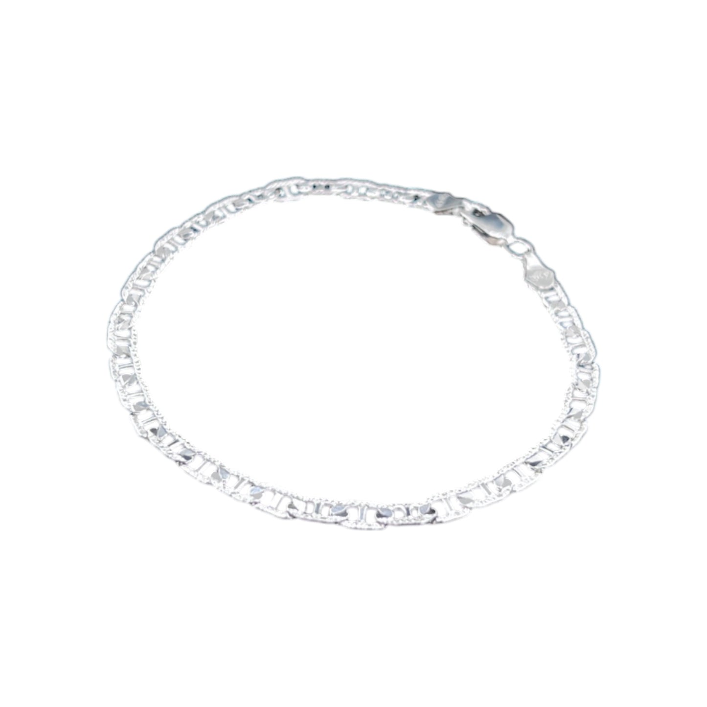 925 Sterling Silver Bracelet Chain GUCCI ANCLA 090 MARTILLADA DANESA