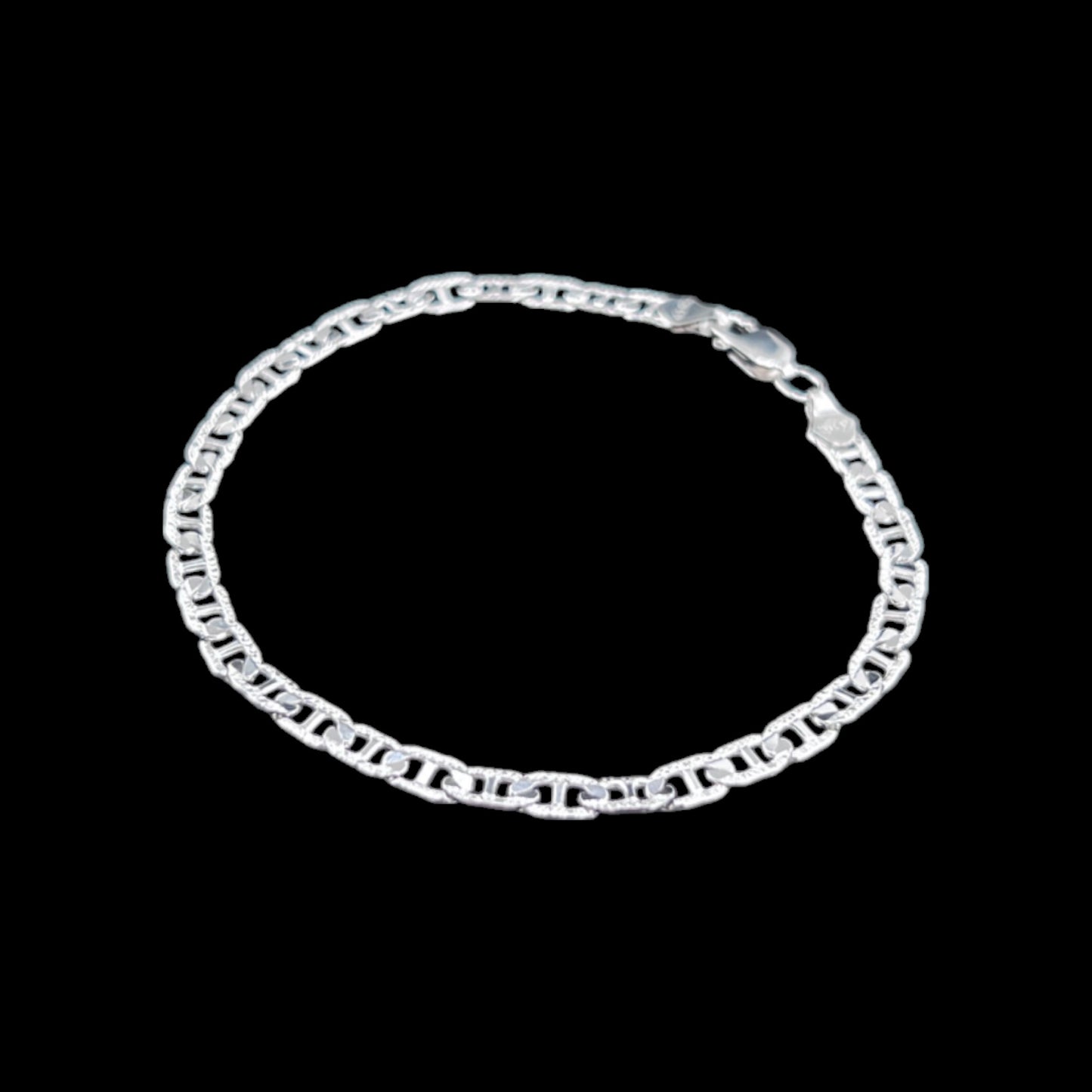 925 Sterling Silver Bracelet Chain GUCCI ANCLA 090 MARTILLADA DANESA