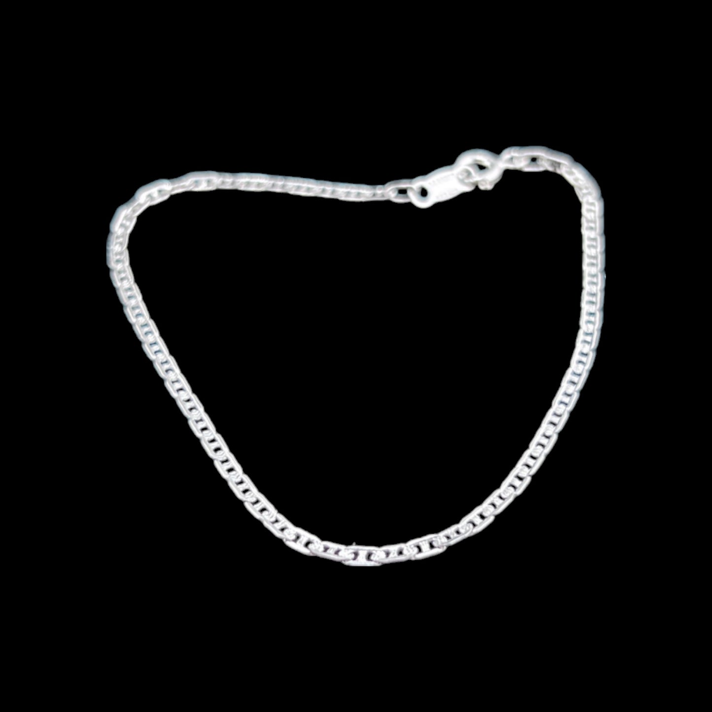 925 Sterling Silver Bracelet Chain GUCCI ANCLA 050 MARTILLADA
