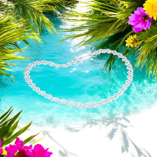 925 Sterling Silver Bracelet Chain LOVE 050