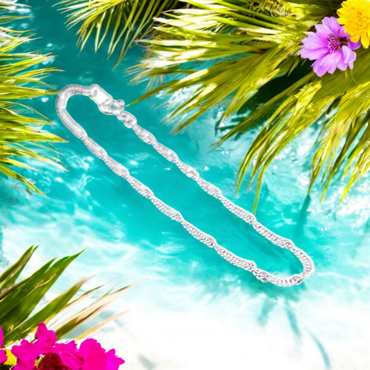 925 Sterling Silver Bracelet Chain SINGAPUR 030