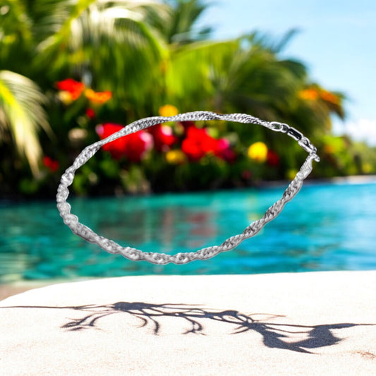 925 Sterling Silver Bracelet Chain SINGAPUR 040