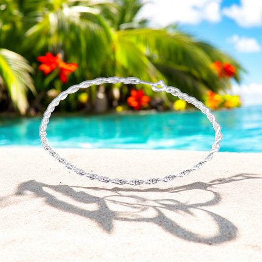 925 Sterling Silver Bracelet Chain TRIPLE TORZAL 035