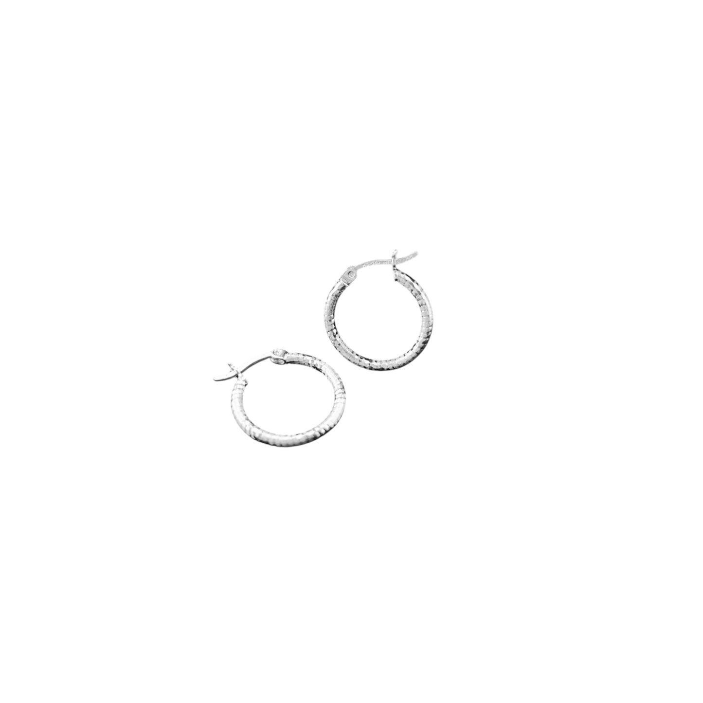 925 HOOP Silver Earrings Diamond Cut AD200CD