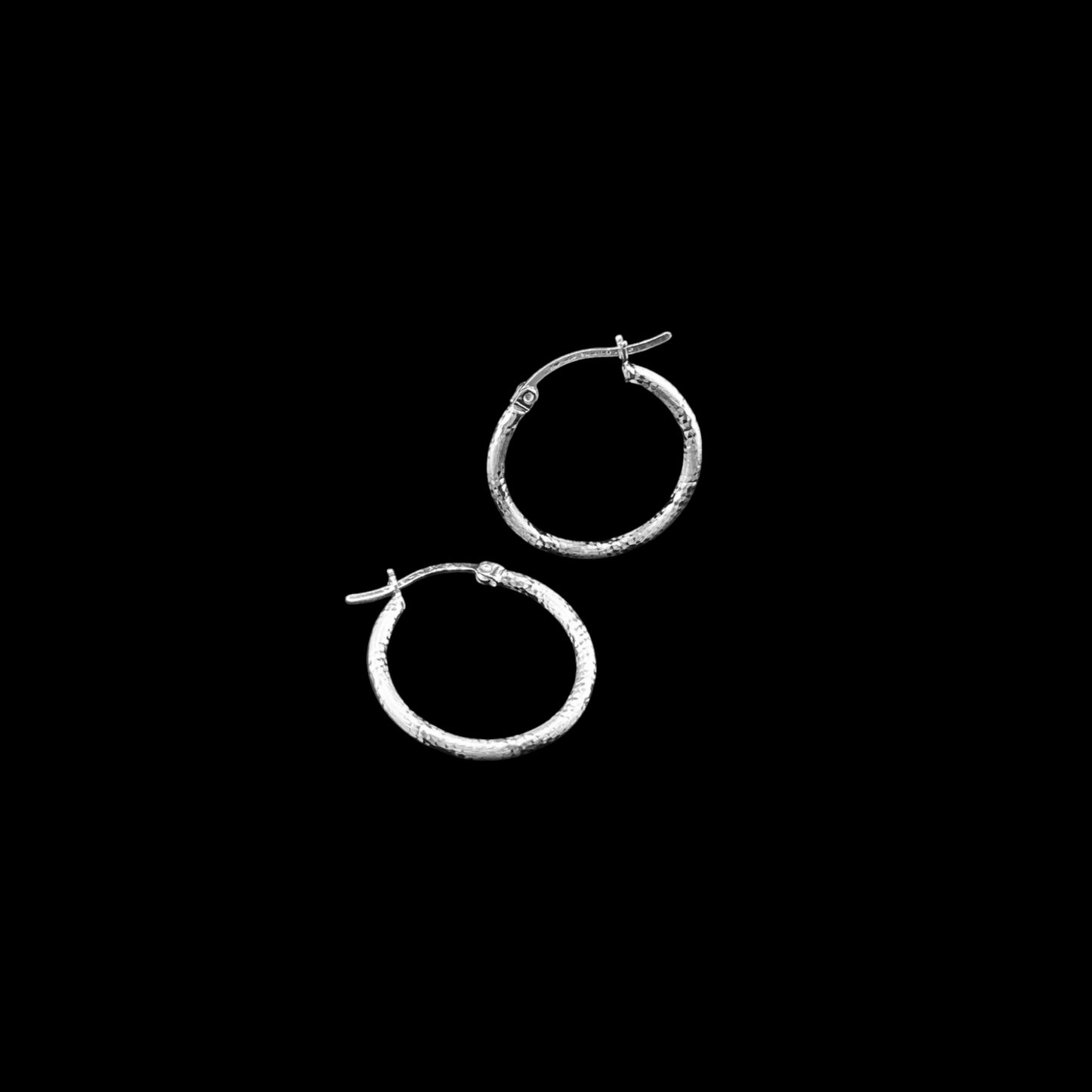 925 HOOP Silver Earrings Diamond Cut AD200CD