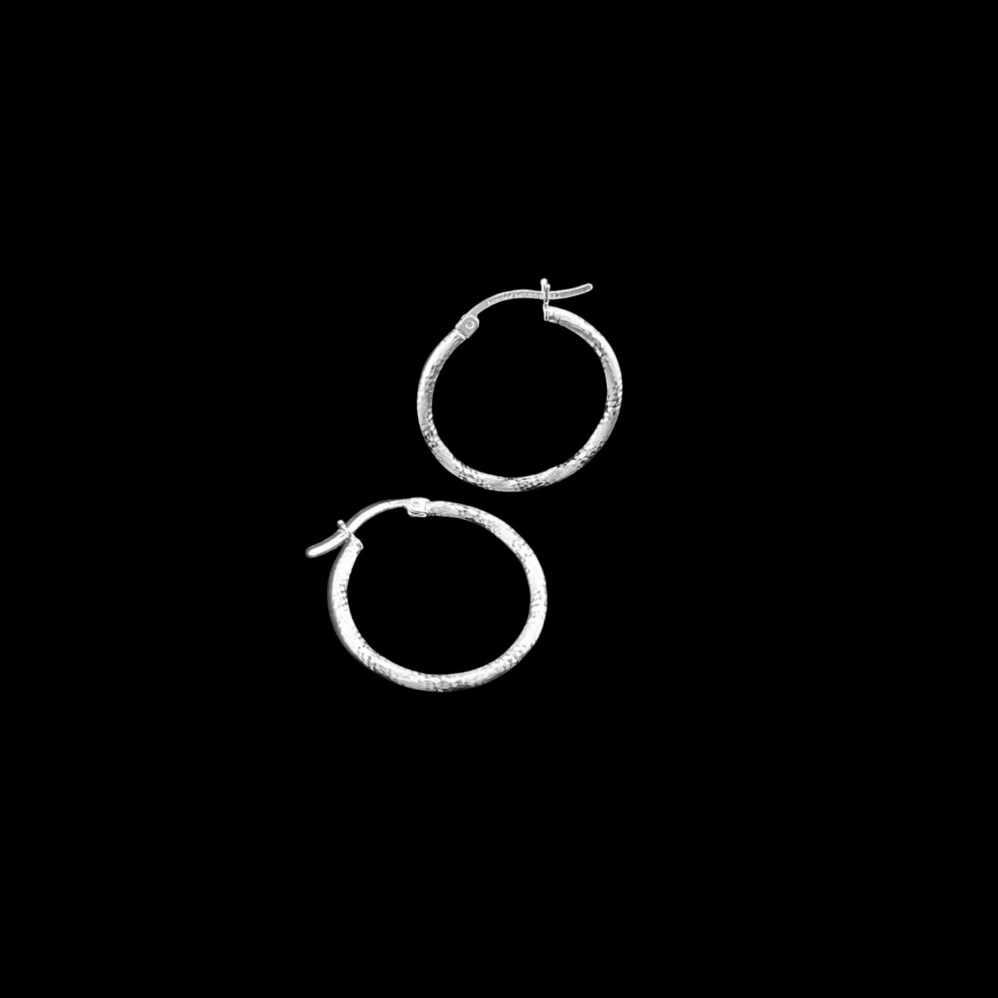 925 HOOP Silver Earrings Diamond Cut AD200CD